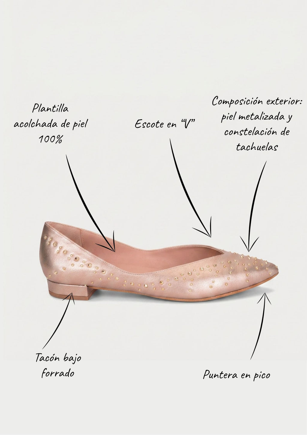Bailarina Zuleide Bronce. La bailarina bronce salpicada de tachuelas doradas como si fuera una constelación