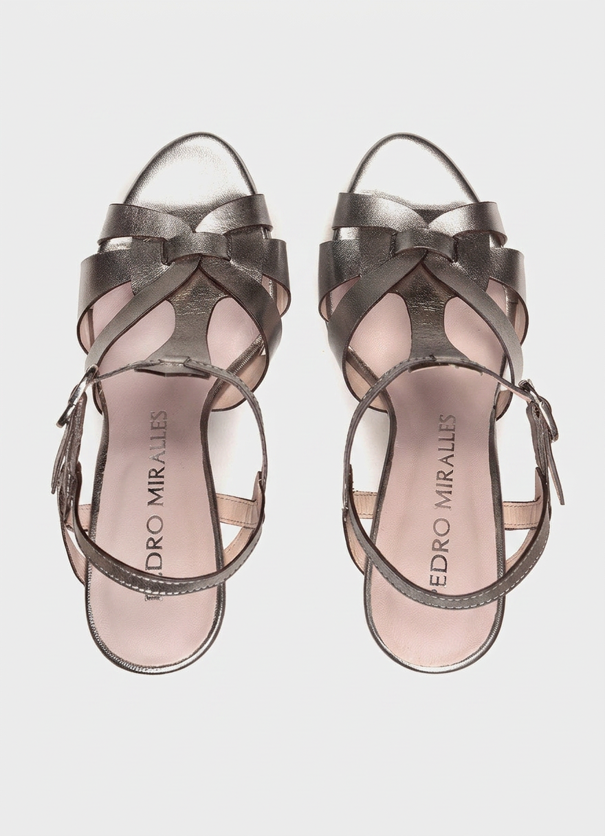 Sandalias tacón Copenhague Metalizado