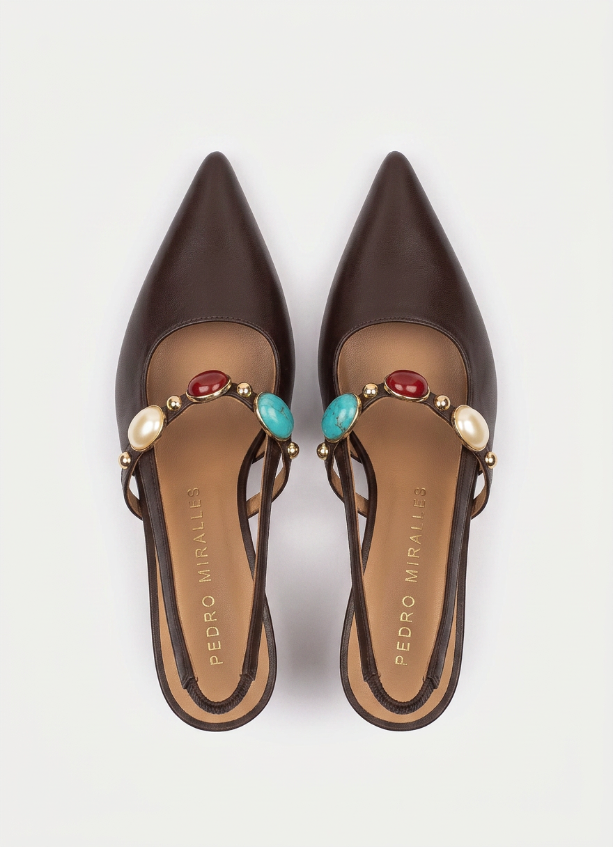 Zapato de tacón BROZAS chocolate oscuro