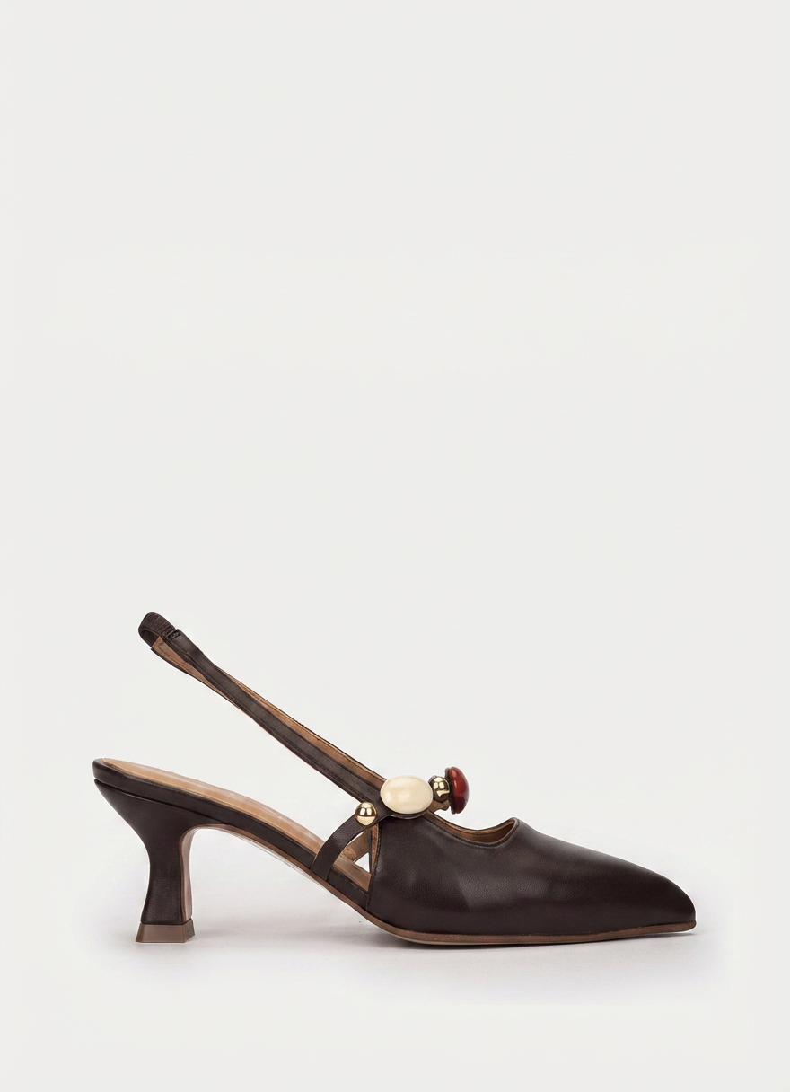Zapato de tacón BROZAS chocolate oscuro