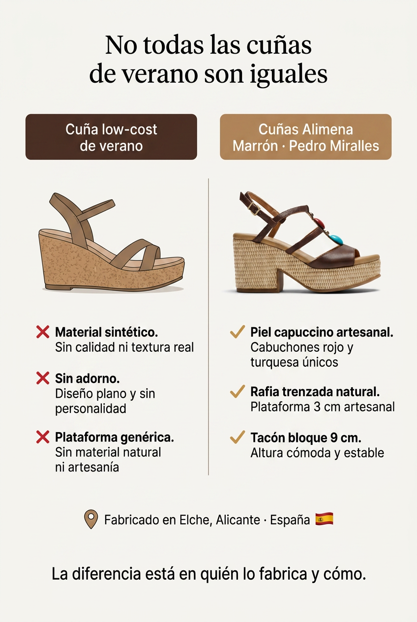 Cuñas ALIMENA Marrones. La cuña que convierte el verano en una joya que se camina