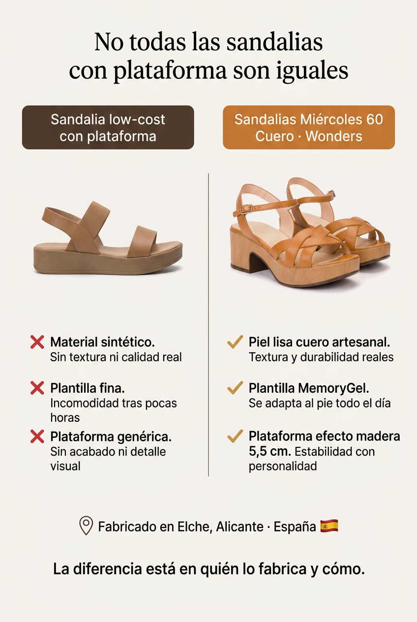 Sandalia MIERCOLES 60 cuero. La sandalia de tiras cruzadas que aguanta de pie todo el día
