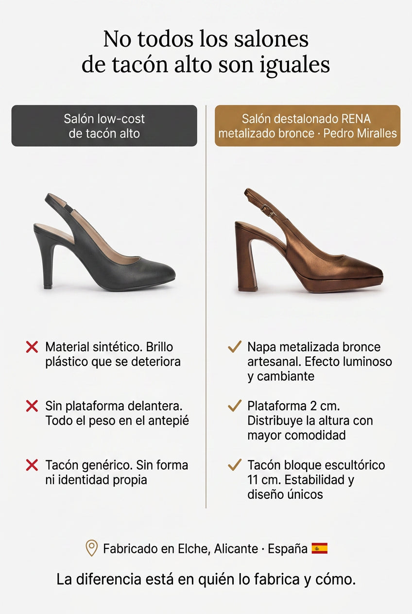 Salón destalonado RENA Metalizado bronce. El salón que cambia de brillo según le da la luz