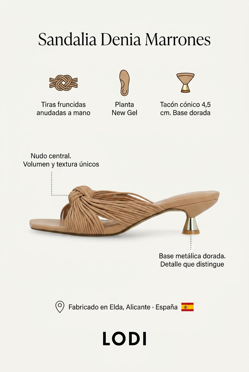 Sandalia Denia marrones. La sandalia que resuelve cualquier vestido de verano