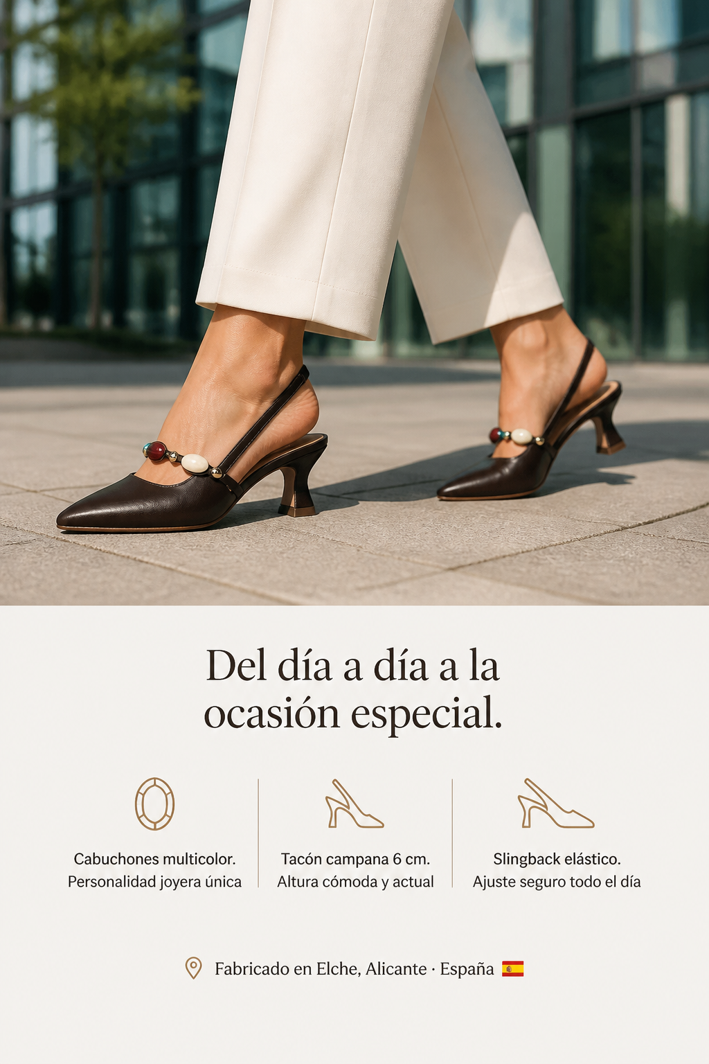 Zapato de tacón BROZAS chocolate oscuro. El salón que pasa de la oficina a la fiesta sin cambiarse de zapato