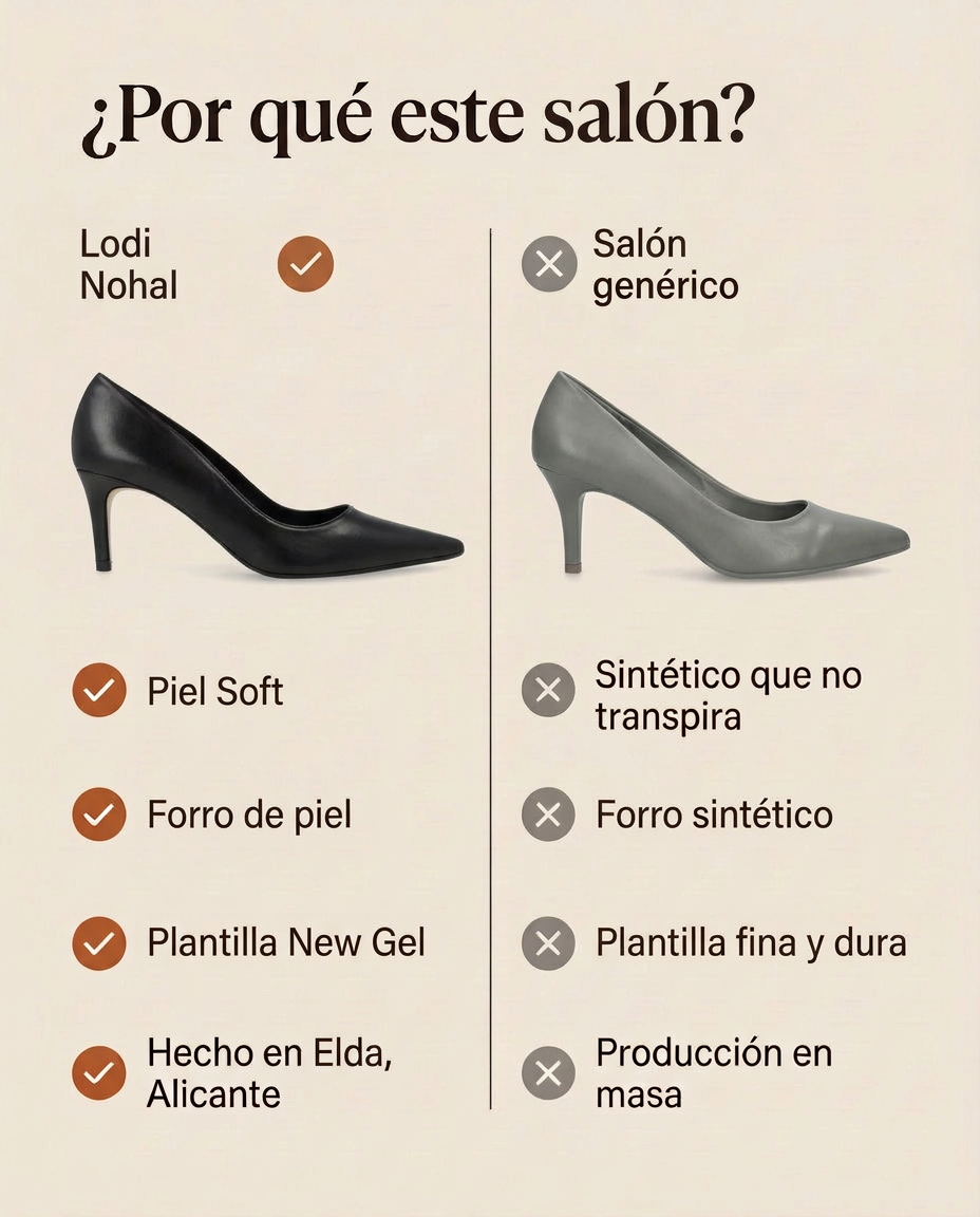 ¿Por qué este salón? Lodi Nohal Negro frente a un salón genérico. Hecho en Elda, Alicante