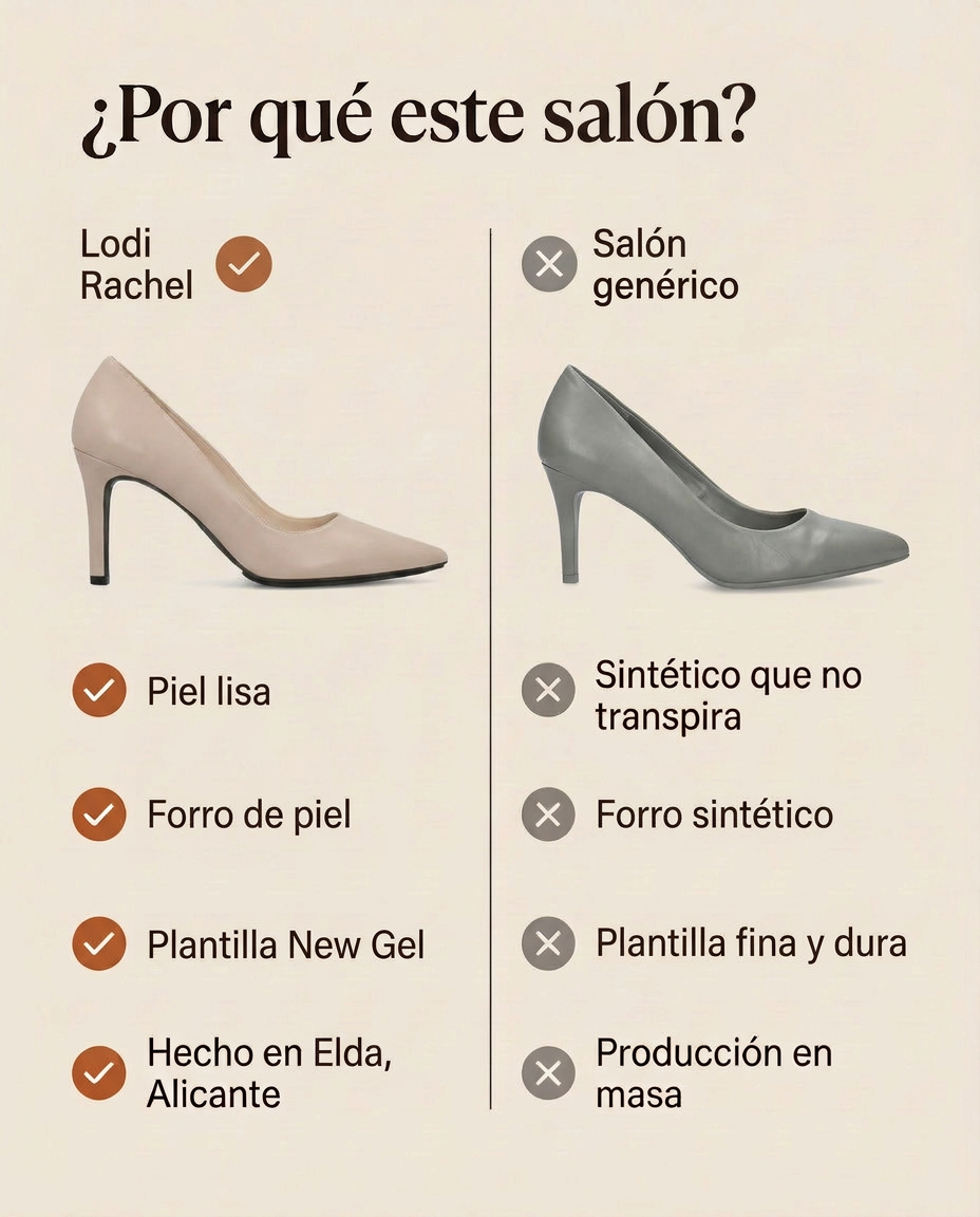 ¿Por qué este salón? Lodi Rachel Rosa Palo frente a un salón genérico. Hecho en Elda, Alicante