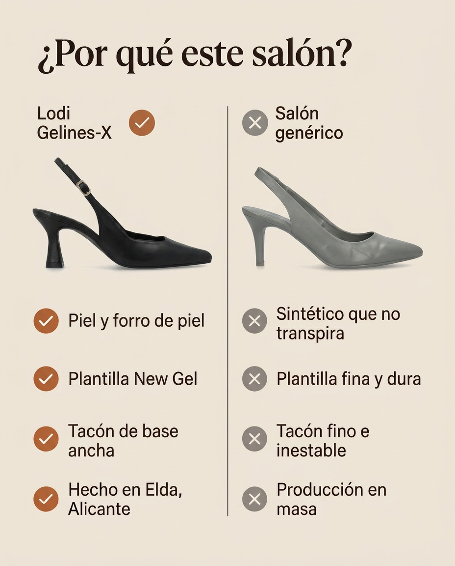 ¿Por qué este salón? Lodi Gelines-X Negro frente a un salón genérico. Hecho en Elda, Alicante