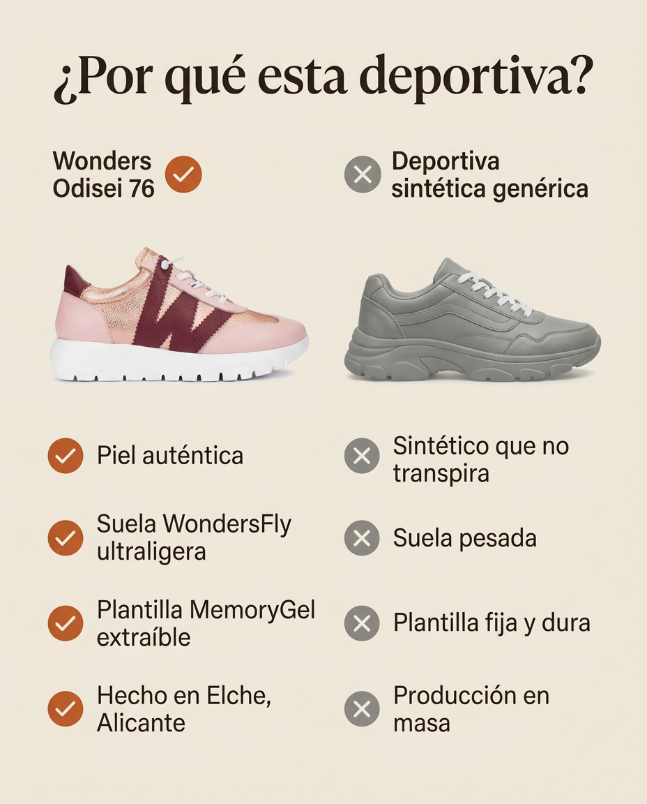 ¿Por qué esta deportiva? Comparativa de la Wonders Odisei 76 frente a una deportiva sintética genérica