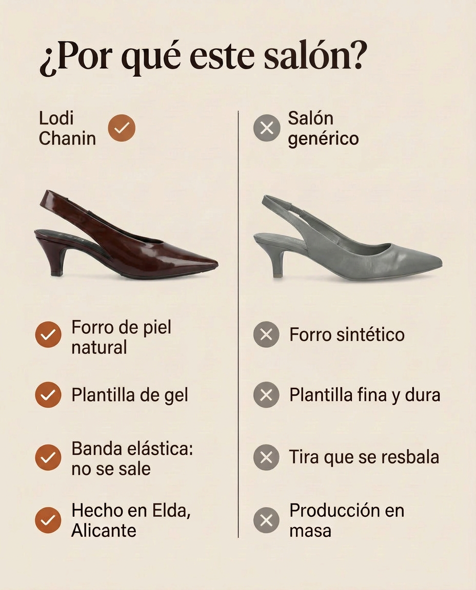 ¿Por qué este salón? Lodi Chanin Tabaco frente a un salón genérico. Hecho en Elda, Alicante