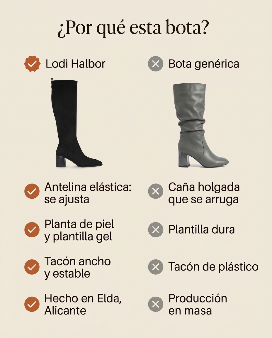 ¿Por qué esta bota? Comparativa de la Lodi Halbor negra frente a una bota genérica