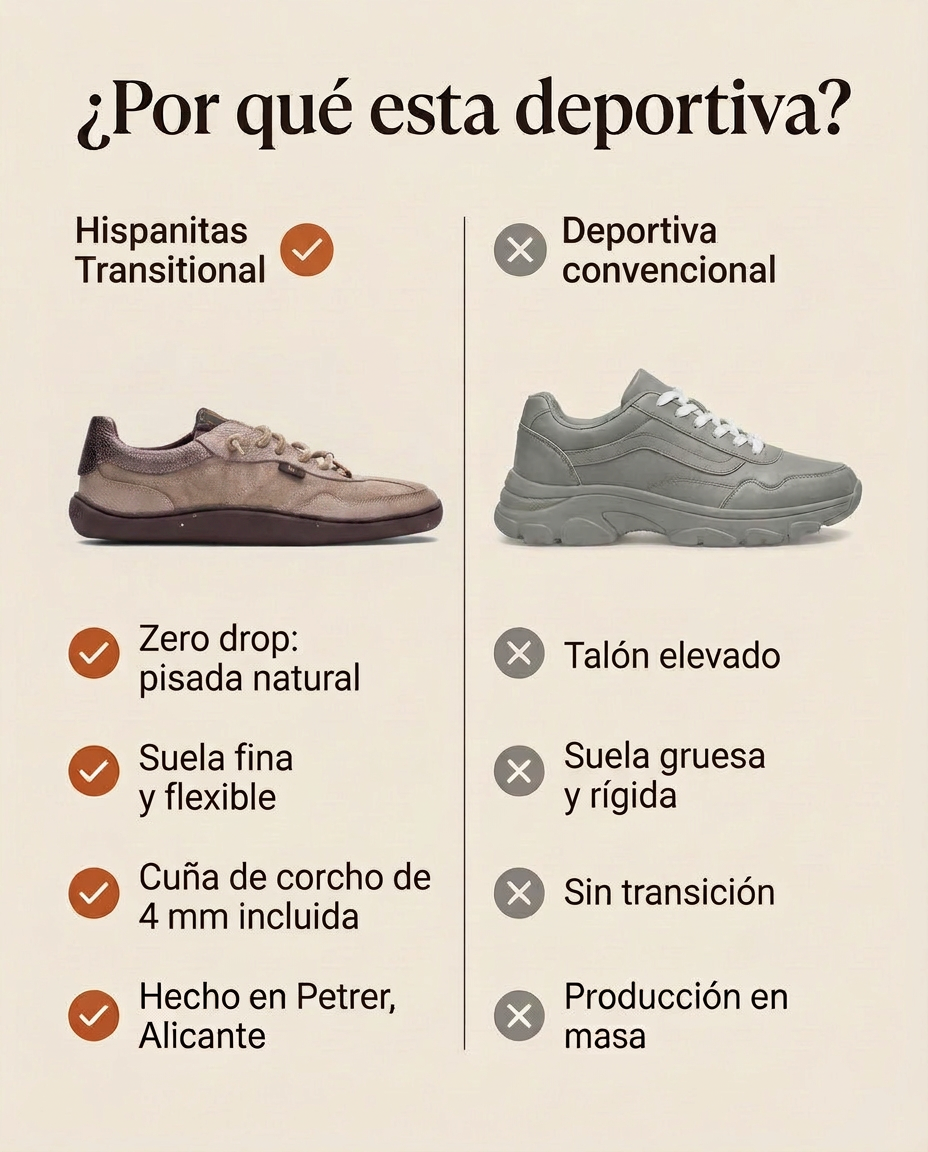 ¿Por qué esta deportiva? Comparativa de la Hispanitas Transitional beige frente a una deportiva convencional