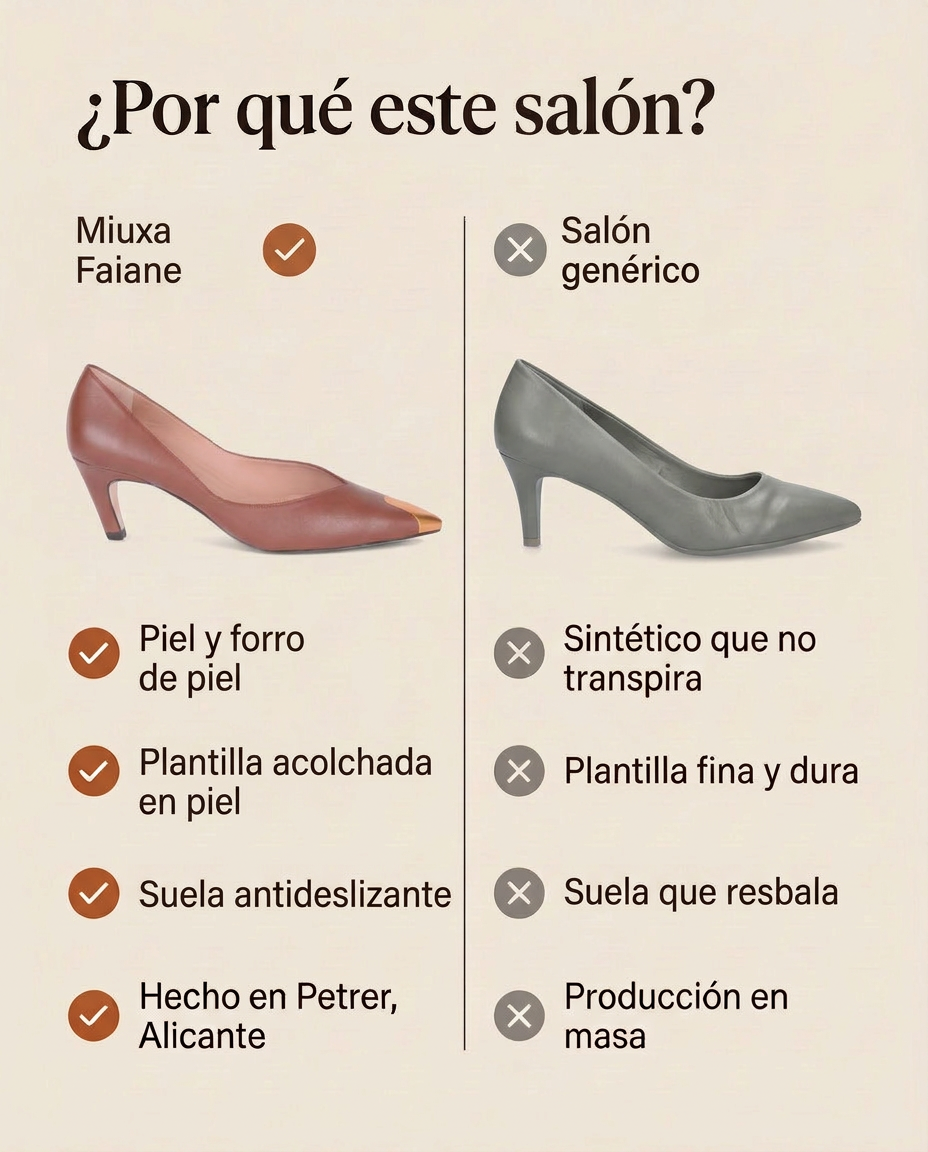 ¿Por qué este salón? Miuxa Faiane Cuero frente a un salón genérico. Hecho en Petrer, Alicante