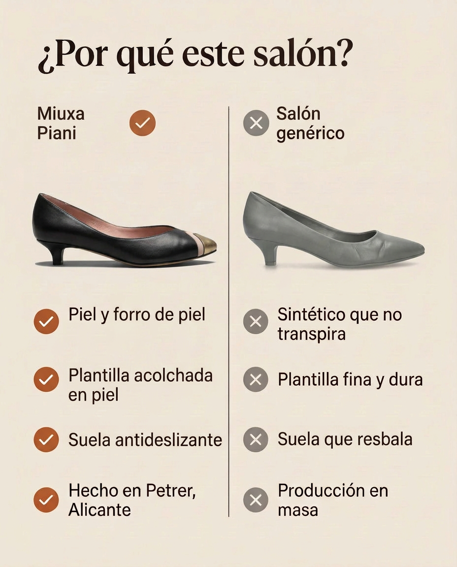 ¿Por qué este salón? Miuxa Piani Negro frente a un salón genérico. Hecho en Petrer, Alicante