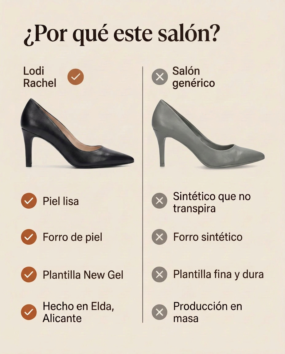 ¿Por qué este salón? Lodi Rachel Negro frente a un salón genérico. Hecho en Elda, Alicante